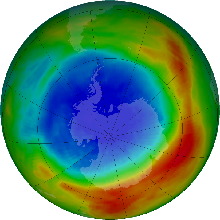 Antarctic ozone map for 23 September 1988